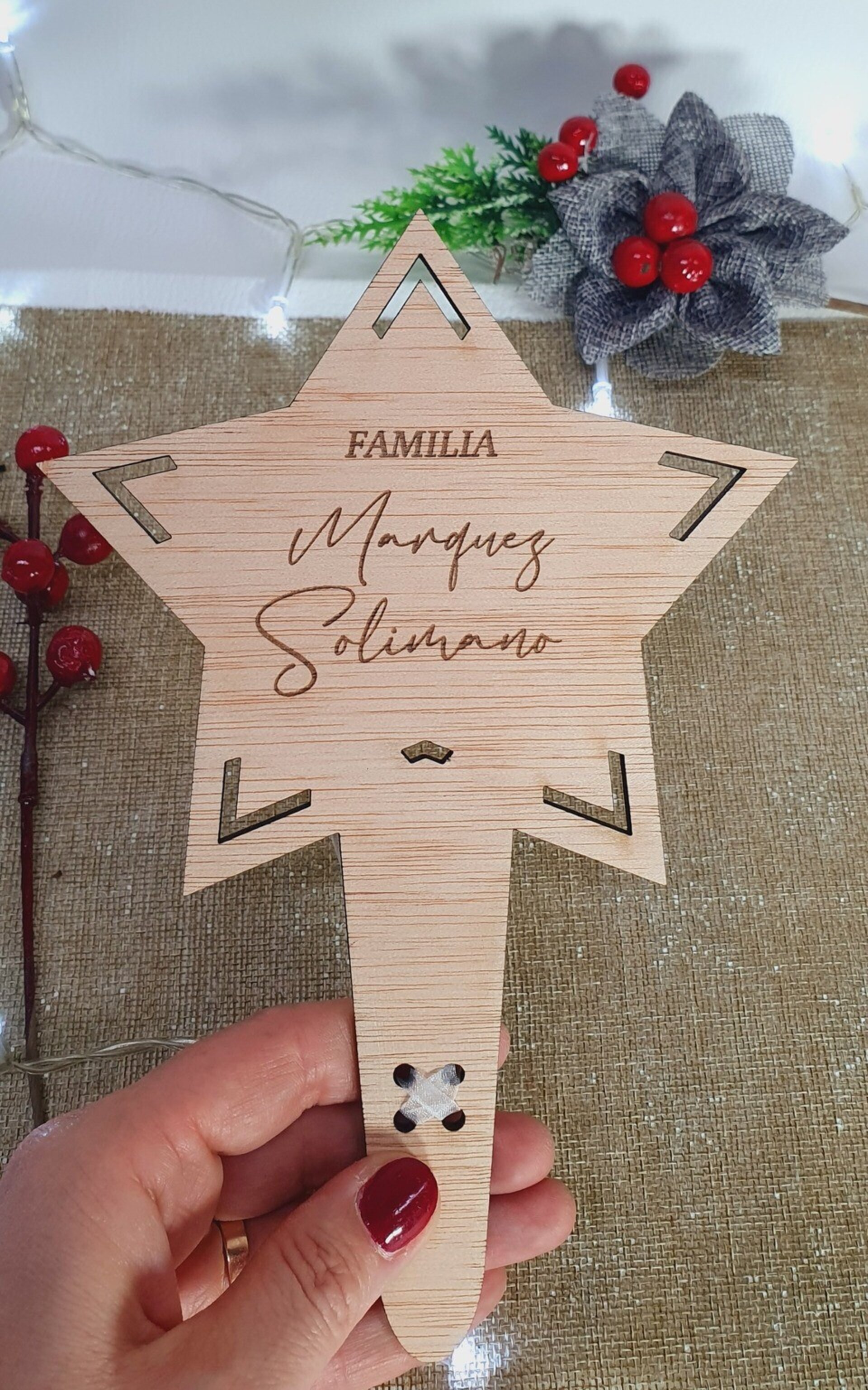 Estrella Árbol de Navidad grabada - 2